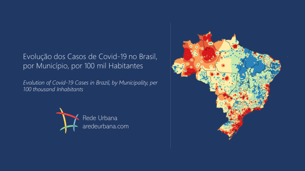 Evolução dos Casos de Covid-19 no Brasil, por Município, por 100 mil&nbsp;Habitantes