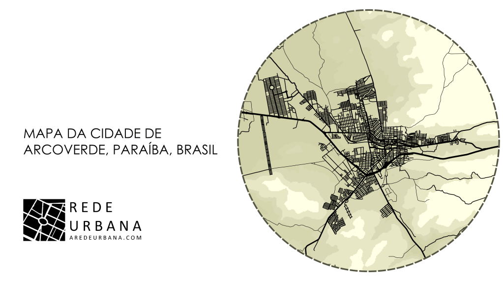 Mapa da Cidade de Arcoverde, Pernambuco,&nbsp;Brasil