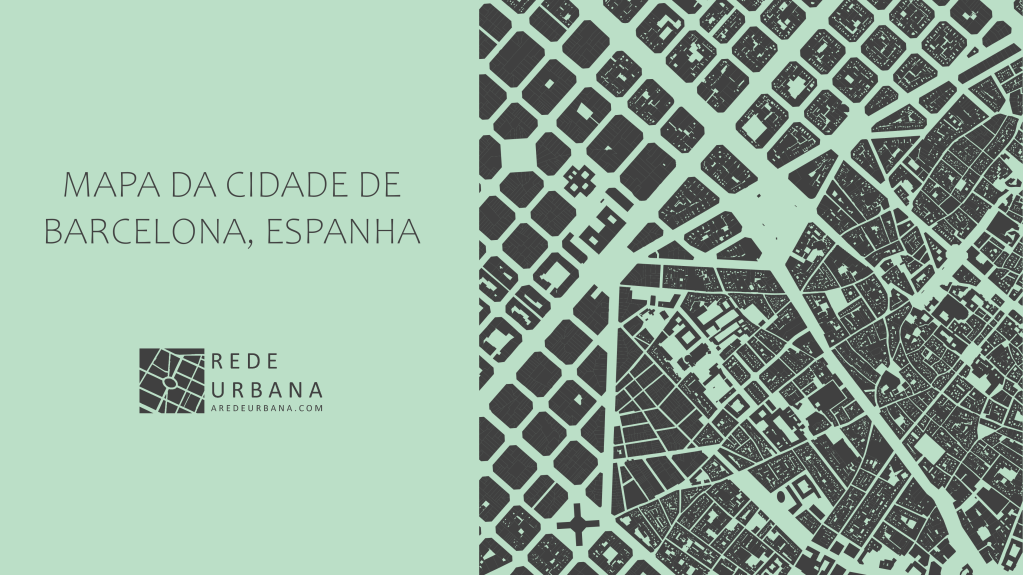 Mapa da Cidade de Barcelona,&nbsp;Espanha