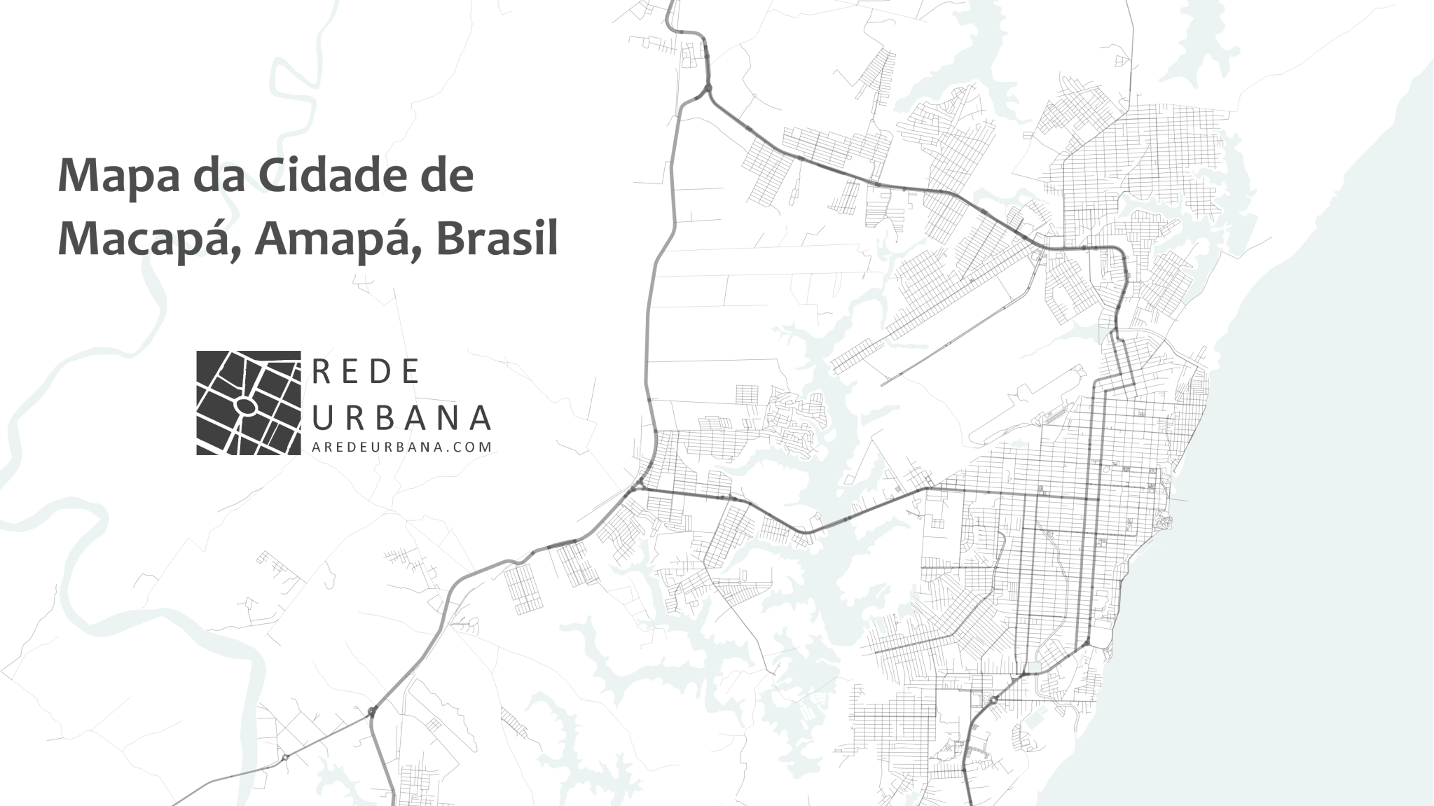 Mapa da Cidade de Macapá, Amapá, Brasil