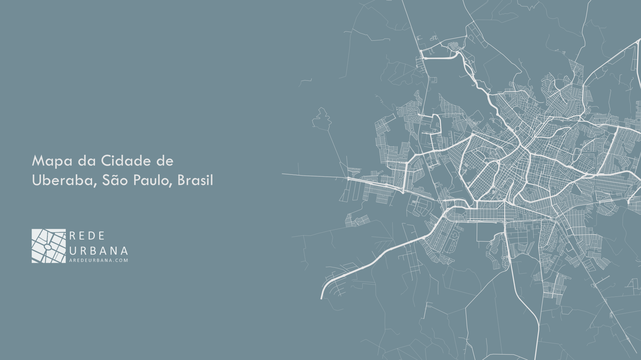 Mapa da Cidade de Uberaba, São Paulo, Brasil