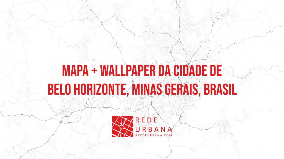 Mapa + Wallpaper da Cidade de Belo Horizonte, Minas Gerais, Brasil